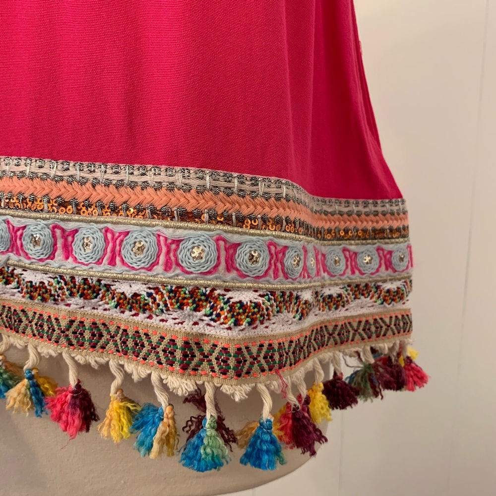 GIDDY UP GLAMOUR Hot Pink Fringe Halter Top - Picture 3 of 9